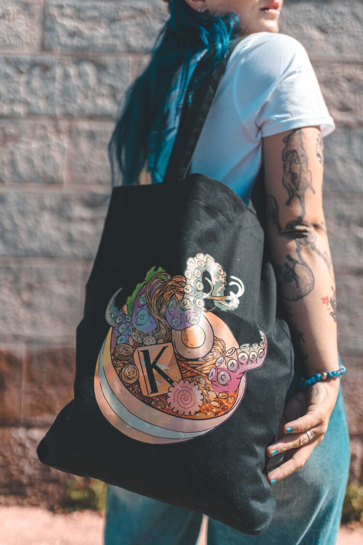 Tote Bag Big Bowl Octopus